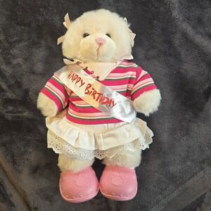 Build a Bear‎ White and Pink Bear Plush with Clothes and Shoes